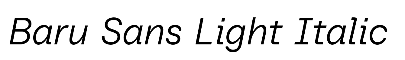 Baru Sans Light Italic